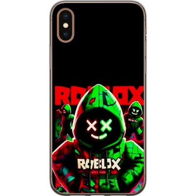 Kompatibelt Mobildeksel til Apple iPhone XS Roblox Shadow Squad Design mørk neon-inspirert stil med grønne og røde kontraster for et kult intenst uts