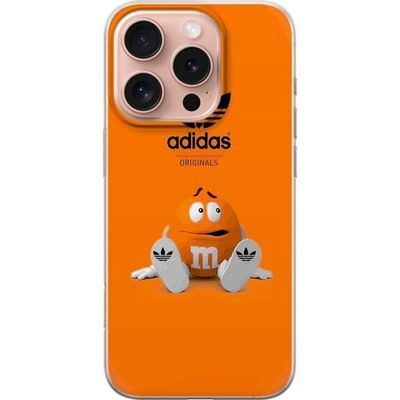 Kompatibelt Mobildeksel til Apple iPhone 16 Pro Illustrasjon av oransje godisfigur med sportinspirert stil mot ensfarget bakgrunn