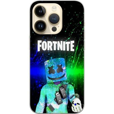 Kompatibelt Mobildeksel til Apple iPhone 15 Pro Fargerik maskert figur med glitrende hjelm mot mørk bakgrunn