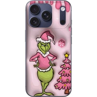 Kompatibelt Mobildeksel til Apple iPhone 17 Pro Grønn julefigur i rosa nissekostyme, morsomt fargeglad vri på klassisk juledyrker for en humoristisk