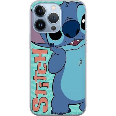 Kompatibelt Mobildeksel til Apple iPhone 13 Pro Blå Stitch illustrasjon med myke farger og søt tegnet design