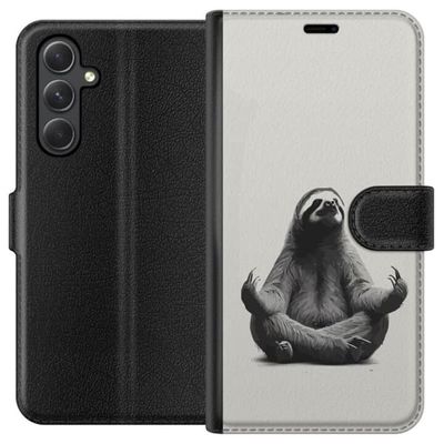 Kompatibelt Lommeboketui til Samsung Galaxy A05s Lasende i meditasjon, sjarmerende rolig design som kombinerer humor, avslapning og søt estetikk i pe