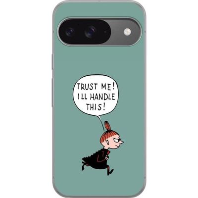 Kompatibelt Mobildeksel til Google Pixel 9 Pro Humoristisk motiv med løpende tegnet figur og selvsikker tekst