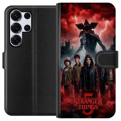 Kompatibelt Lommeboketui til Samsung Galaxy S25 Ultra Mørk Stranger Things-inspirert fantasyillustrasjon med torden og dramatisk skrekkstemning
