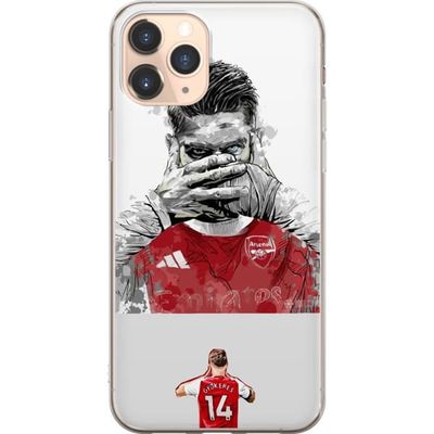 Kompatibelt Mobildeksel til Apple iPhone 11 Pro Viktor Gyökeres portrett i Arsenal-drakt med kunstnerisk svart-hvit stil og røde detaljer
