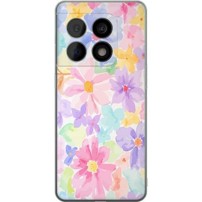 Kompatibelt Mobildeksel til OnePlus 10 Pro Vanntett-inspirert blomstmotiv i myke pastellfarger med luftig og harmonisk følelse