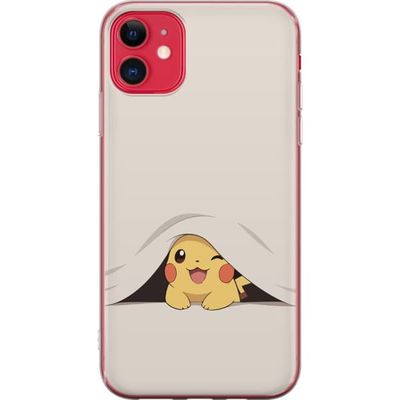 Kompatibelt Mobildeksel til Apple iPhone 11 Søt gul figur som stikker ut fra under et mykt teppe med et lykkelig smil i en enkel og leken tegneseries