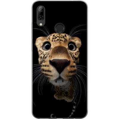 Kompatibel Mobilcover til Huawei P smart 2019 Mørkt dyremotiv med leopardansigt og detaljerede kontraster