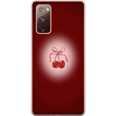 Kompatibel Mobilcover til Samsung Galaxy S20 FE Cherry Bow kirsebær design med bånd i romantisk retro-stil rød farve og vintage følelse