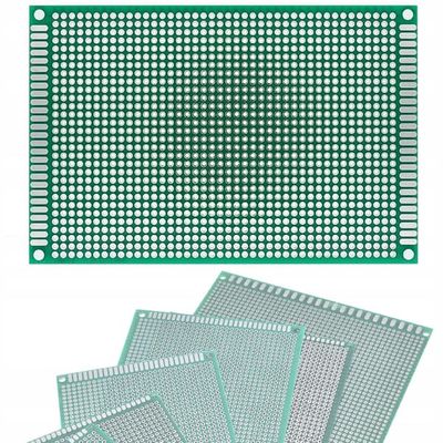 Universal prototypprint dobbelt 80x120 mm – Grøn | 2,54 mm raster | Til THT-komponenter