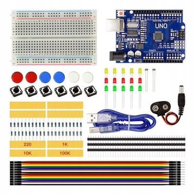 Elektronik Startsaet ACS S Set2 – Kompatibel med Arduino UNO | 400 Huller Breadboard | 42 Dele | Laeringssaet