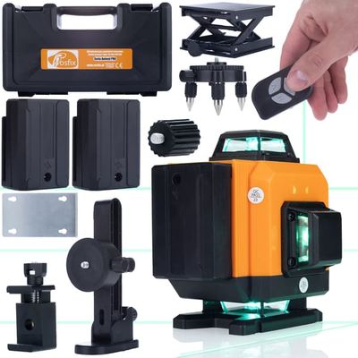 Laser vaterpas Rosfix Orange Tiger ROT16L – 16 linjer, selvnivellerende | 10-dele sæt, IP54, 2x3500mAh | Professionelt værktøj i kuffert