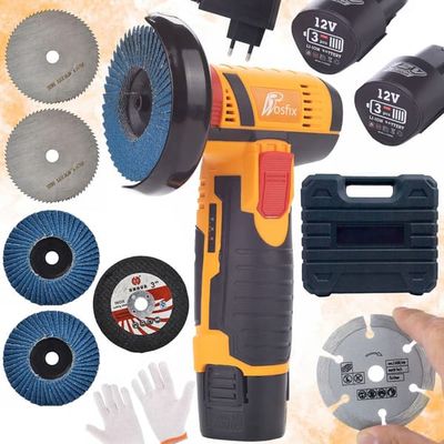 Mini Vinkelslip Blue Bird 12V MBB12V – 6 Skivor | 2 Batterier | 19500 Varv/min | Slipning och Kapning