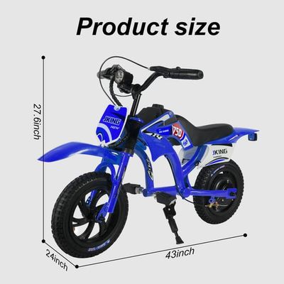 JKING C6 Elcykel för Barn. 200 W effekt, 12 km ren elektrisk räckvidd, topphastighet 16 km/h, lättviktsdesign, LCD-skärm, 12-tums bärbara däck, barnleksak.