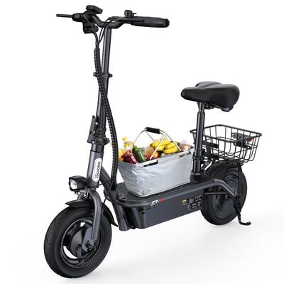 iScooter F3 Hopfällbar Elscooter 1000W Motor 48V 13Ah Batteri 45 km/h 60 km Räckvidd med Sits och Korg