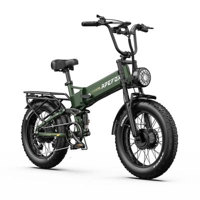 APEFOX RH20 Elcykel 750W Dubbelmotor 48V 22,5Ah Batteri 20" Fat Tire Hopfällbar E-Bike