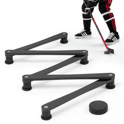 Hockey træningsudstyr - 5-delt stickhandling træner - Justerbar Længde - Til is og off-ice - Bærbar og Let - Forbedrer Puckkontrol - Træner Reaktionstid og Koordination