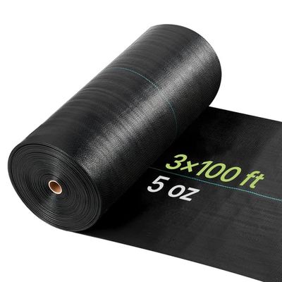 Ukrudtsdug - Geotekstil ukrudtsmåtte - 0,9 x 30,5 m - 141,7 g/m² - Vævet - Kraftig ukrudtsbarriere - Sort