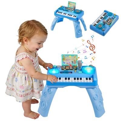 Musikalsk aktivitetsbord til baby - DJ pult legetøj - 133 Lyde - Optagefunktion - LED DJ drejeskive - Fra 6 mdr - 1–3 år