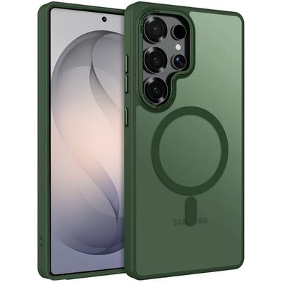 Samsung S24 ULTRA Cover - Magnetisk Frostet Cover – Mørkegrøn
