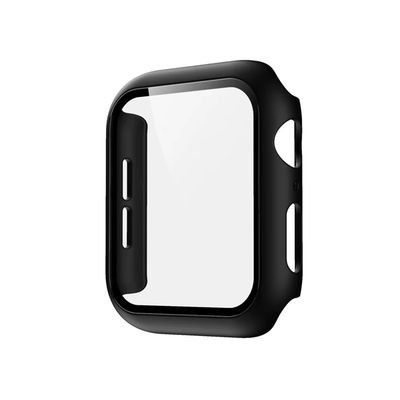 Stødabsorberende Etui + Hærdet Glas 2in1 til Apple Watch 44mm - SORT
