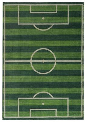 Soft Football Field Grøn 120x170 cm Børnetæppe Blød Pels-look