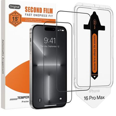 2-Pack Skjermbeskytter kompatibel med iPhone 16 Pro Max – Ramme