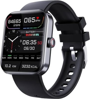 Smartwatch med 1,9" pekskärm och 24-timmars hjärtfrekvensövervakning