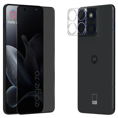 1-Pack Motorola Edge 70 Privacy Skærmbeskyttelse & 1-Pack linsebeskyttelse - Hærdet Glas 9H - Super kvalitet 3D