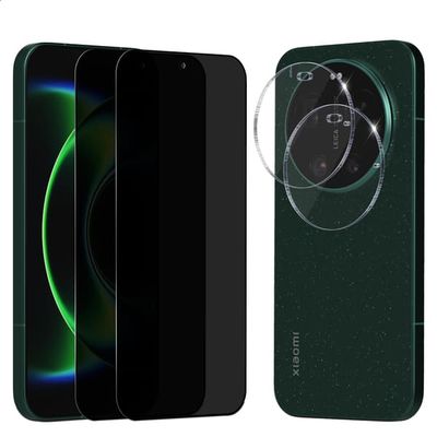 2-Pack Xiaomi 17 Ultra Privacy Skærmbeskyttelse & 2-Pack linsebeskyttelse - Hærdet Glas 9H - Super kvalitet 3D