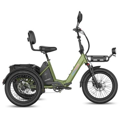 FAFREES F20 Mate II Elektrisk Trehjulet Cykel 25Ah, Sammenklappelig Komfort Mobilitets Trehjulet Cykel, Lang Rækkevidde, Grøn