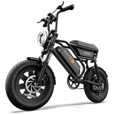 URLIFE T16 Compact Electric Bike, 16” Fatbike, 624 Wh Battery, Seat Storage Box, Black