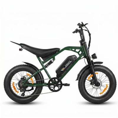 Elcykel ESKUTE V202, 48V 20.8Ah, 20\" Fat Tire, Full Suspension, Grön