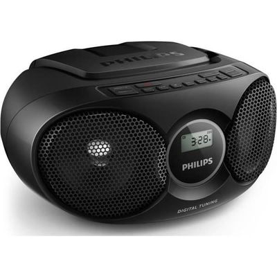PHILIPS AZ215B/12 CD-spelare med digital tuner och 3,5 mm ljudingång - Svart