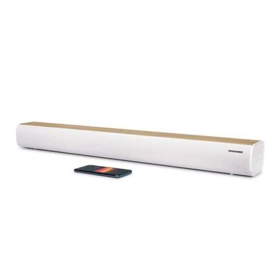 Thomson SB401BT soundbar i vit och träfinish
