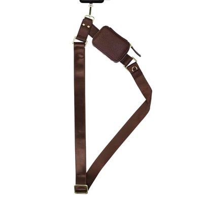 Selencia Telefonrem med lille taske - Mocha Brown