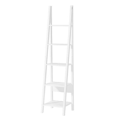 SoBuy Bogreol 5 hylder 44x39x180cm - 2-delt sæt, Pladsbesparende | Hvid FRG101-Wx2