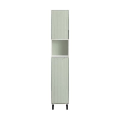SoBuy Høj badeværelsesskab med 2 døre i grøn 31x30x167cm, funktionel BZR137-GR