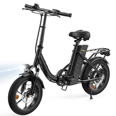 iScooter U4 Elcykel 250W, 36V 10,4Ah, 55–90 km räckvidd, 16x2,15" lätt pendlarelcykel
