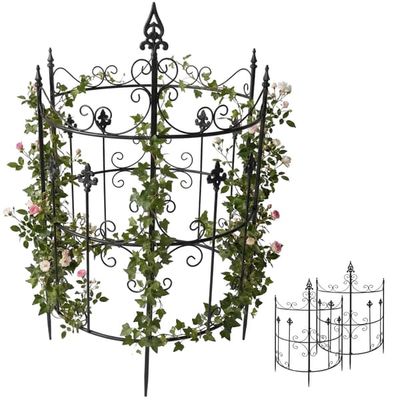 Espalier i metal 2 stk. Klivia, dekorativ klatrestotte med pyntefinner, nem montering, ideel til roser og klematis i haven