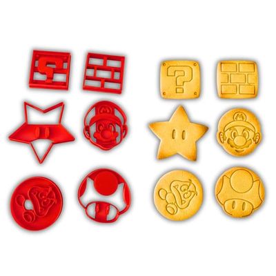 6-pakning kakeutstikkere 8 cm | Inspirert Mario Bros
