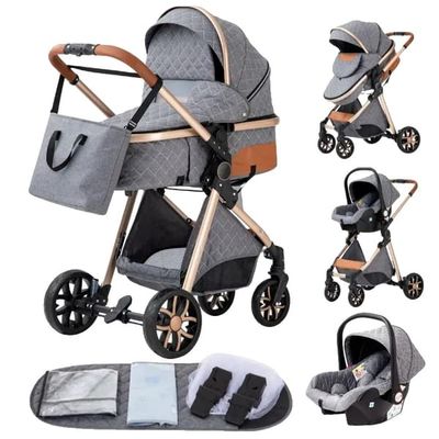 Baby Vehicle, 3 i 1 Bærbart System, Sammenklappeligt Design,V9 lav version Grå