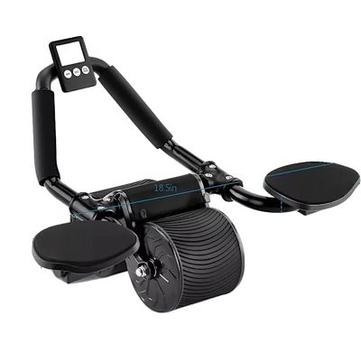Abdominal Roller, Dobbelt-hjul Design, Smart Timer,sort