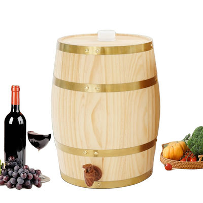 Vinfat, 9,8 liter kapacitet, 58 cm höjd, 38 cm diameter, metallringar, ventilerande design