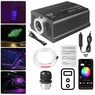 Fiber Optisk Stjerne Loftlys, Bluetooth Kontrol, Musik Synkroniseringsfunktion,SingleH-500stk-2m