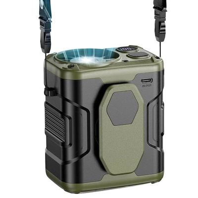 Bærbar Vifte, 10000mAh Batteri, 5 Hastighedsindstillinger,Grøn