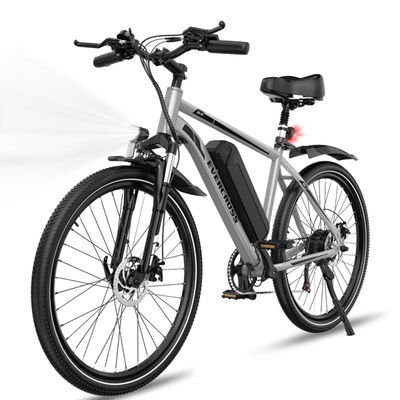 Elcykel 27,5" EVERCROSS TECH EK15 - Avtagbart batteri 36V 13Ah Kraftfull motor - 7 växlar Dubbel skivbroms Vuxen - Grå