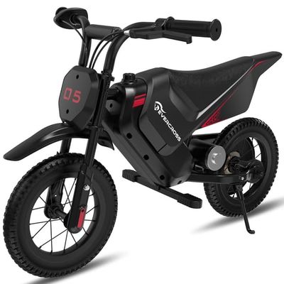 El-Motocykel Barn 12" EVERCROSS TECH 05m – Lång räckvidd 10KM 2 hastigheter – Lithiumbatteri 150W 5.2Ah – Idealisk present Svart