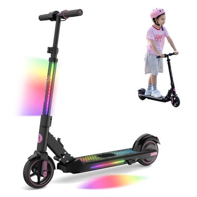 El-scooter för barn som present EVERCROSS ev06C Rosa, justerbar hastighet och höjd, 150W, flerfärgade LED-lampor, 6-12 år