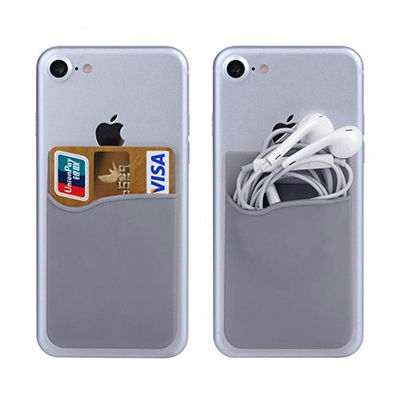 Silikon sok tegnebog kort kontant lomme klistermærke grå